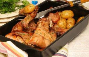 Portuguese Roasted Rabbit with Potatoes Recipe