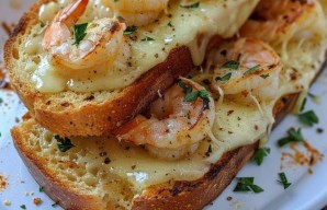 Cheese, Garlic & Shrimp Toast