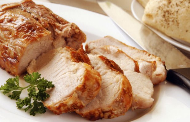 Accompany this Portuguese pork loin with oven roasted sweet potatoes and white rice.