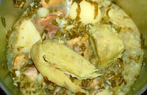 A traditional Kale and Pork Stew from the island of Corvo in the Azores.