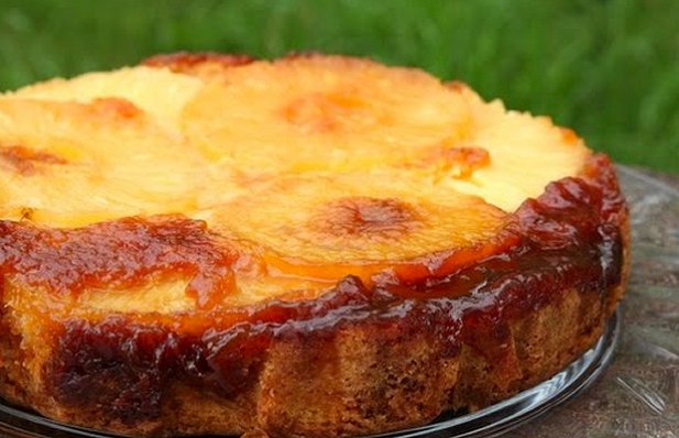 Azorean Pineapple Upside Down Cake Recipe - Portuguese Recipes
