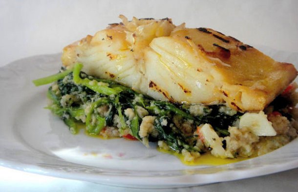 Portuguese Grilled Cod with Greens Recipe - Portuguese Recipes