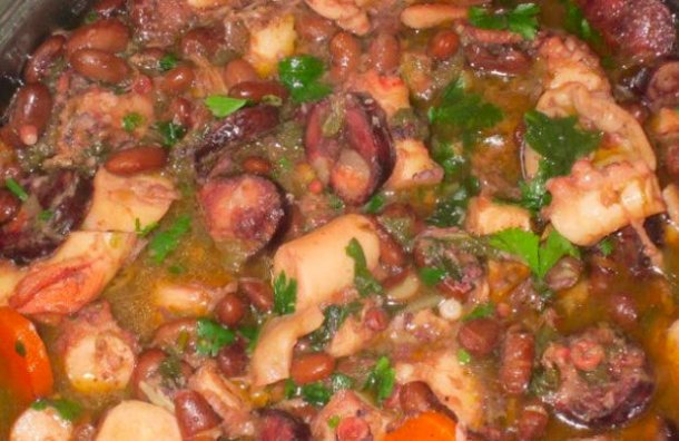 Portuguese Octopus Bean Stew Recipe - Portuguese Recipes