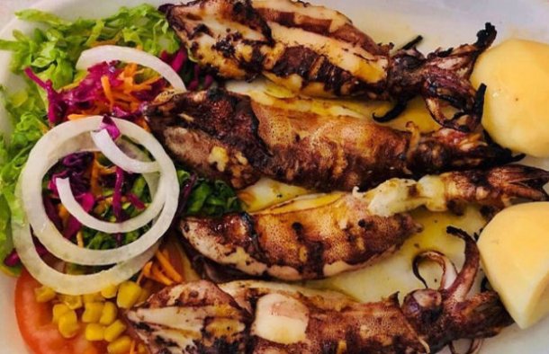 Portuguese Grilled Squid with Butter Sauce Recipe